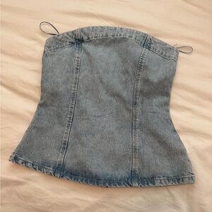 Zara Blue Denim Corset Top